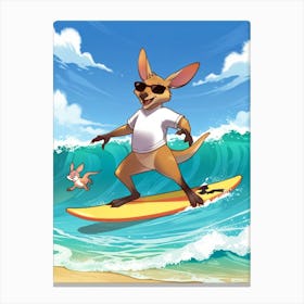 Kangaroo Surfing 1 Canvas Print