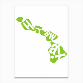 Hawaii State Typograpy Canvas Print