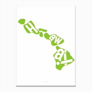 Hawaii State Typograpy Canvas Print