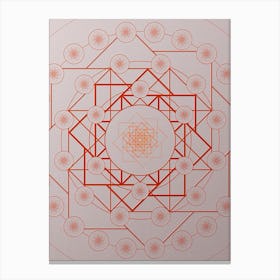 Geometric Abstract Glyph Circle Array in Tomato Red n.0113 Canvas Print