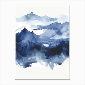 Blue Mountains Watercolor Painting Canvas Print