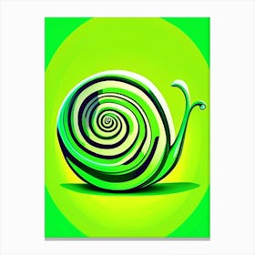 Snail With Green Background Pop Art Canvas Print