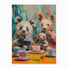 Kitsch Cute Animal Tea Party 4 Canvas Print