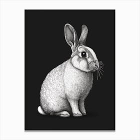 English Lop Blockprint Rabbit Illustration 6 Canvas Print