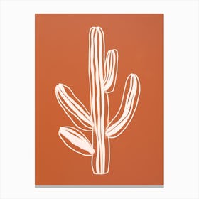 Cactus Line Drawing Cactus 3 Canvas Print