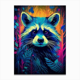 Raccoon Guardians Pop Art 4 Canvas Print
