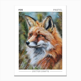 Fox Pastel Watercolour 4 Poster Stampe su tela