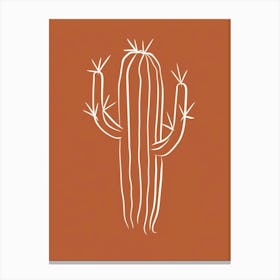 Cactus Line Drawing Crown Of Thorns Cactus 2 Canvas Print