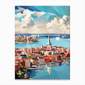 Stockholm, Sweden, Geometric Illustration 1 Canvas Print