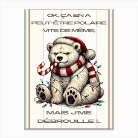 Affiche ours Noël humoristique Canvas Print