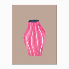 Pink Watercolour Vase Canvas Print