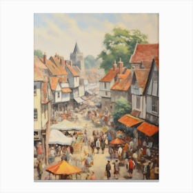 Vintage English Village Fair Art Canvas Print