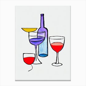 Cosmopolitan Picasso Line Drawing Cocktail Poster Canvas Print