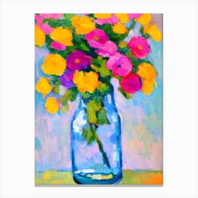 Buttercup Floral Abstract Block Colour 2 Flower Canvas Print