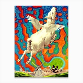 A sheep - to fly - wings - photo montage Canvas Print