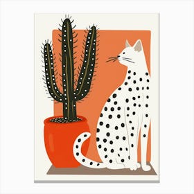 Cactus Cat 2 Canvas Print