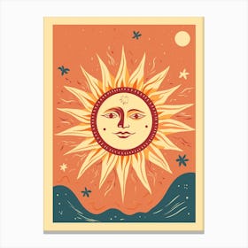 Bold Bright Sun Tarot Card Style 3 Canvas Print