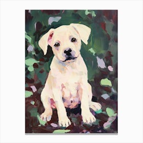 A French Bulldog Dog Painting, Impressionist 3 Canvas Print