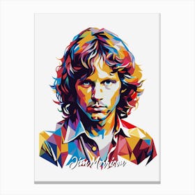 Jim Morison 02 Portrait Music Icon Style WPAP Pop Art Canvas Print