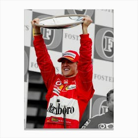 Ferrari Driver Michael Schumacher Of Germany Celebrates Canvas Print