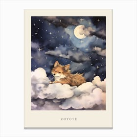Coyote 2 Sleeping In The Clouds Nursery Poster Canvas Print