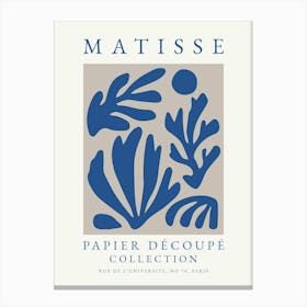 Minimalist Blue Matisse Print 3 Canvas Print