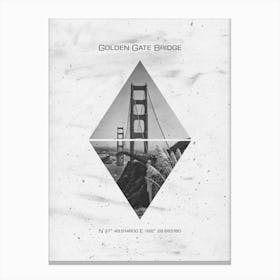 San Francisco Golden Gate Bridge Coordinates Canvas Print