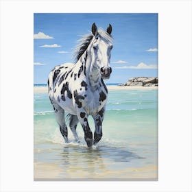 A Horse Oil Painting In Hyams Beach, Australia, Portrait 4 Canvas Print