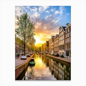 Sunset In Amsterdam 1 Canvas Print