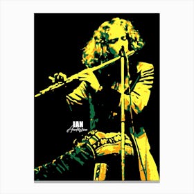 Ian Anderson British Rock Musician Legend in Pop Art Illustration 1 Canvas Print