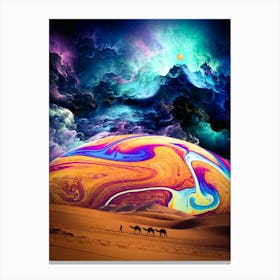 Desert Bubble Soap Galaxy And Sun Canvas Print