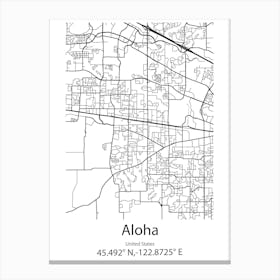 Aloha,United States Minimalist Map Canvas Print