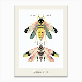 Colourful Insect Illustration Yellowjacket 3 Poster Canvas Print