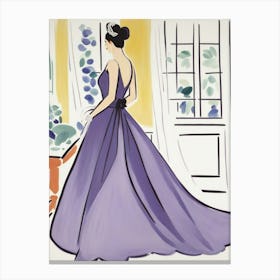 Woman In A Purple Dress 1 Canvas Print