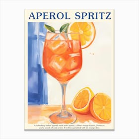 Aperol Spritz Cocktail Poster Kitchen Art Canvas Print