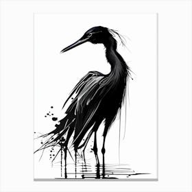 Black Heron Impressionistic 2 Canvas Print
