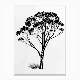 Eucalyptus Tree Simple Geometric Nature Stencil 2 Canvas Print