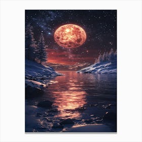 Red Moon In The Sky 1 Canvas Print