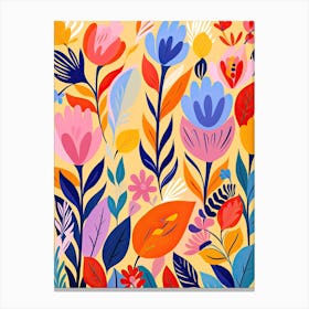 Flowers 17, Matisse style, Floral Texture Canvas Print