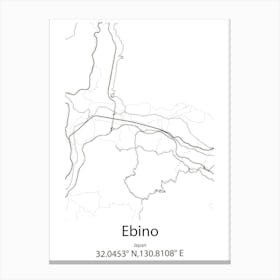 Ebino,Japan Minimalist Map Canvas Print