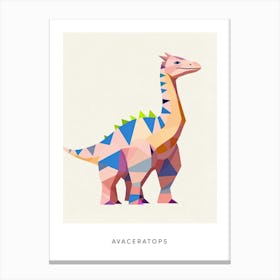 Nursery Dinosaur Art Avaceratops 2 Poster Canvas Print