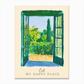 My Happy Place Cork 3 Travel Poster Canvas Print