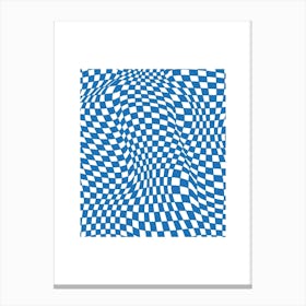 Checkerboard Pastel Blue Canvas Print