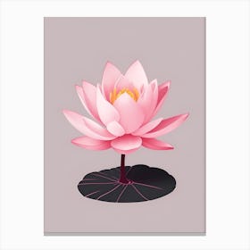 A Pink Lotus In Minimalist Style Vertical Composition 84 Canvas Print