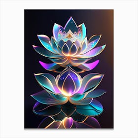Double Lotus Holographic 4 Canvas Print