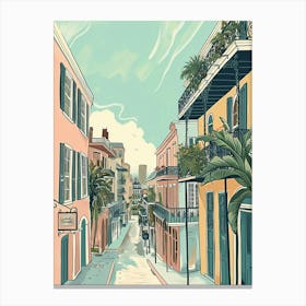 Frenchmen Street Storybook Illustration 4 Canvas Print
