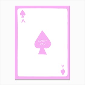 Luckyyoupink18x24inch Canvas Print