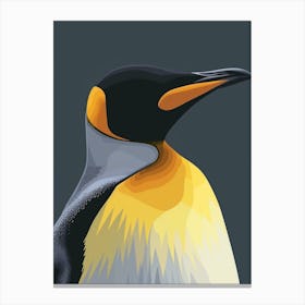 King Penguin Gold Harbour Minimalist Illustration 3 Canvas Print