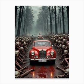 Zombies On The Road Canvas Print