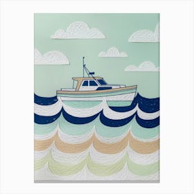 Boat In The Sea Canvas Print